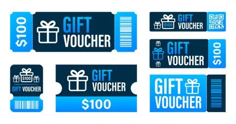 Promo code. Vector Gift Voucher with Coupon Code. Premium eGift Card Backgrou Stock Illustration
