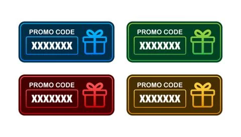 Promo code. Vector Gift Voucher with Coupon Code. Premium eGift Card Backgrou Stock Illustration