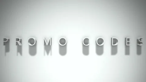 Promo codes 3D title animation with shadows on a white background Stock Footage 297671332