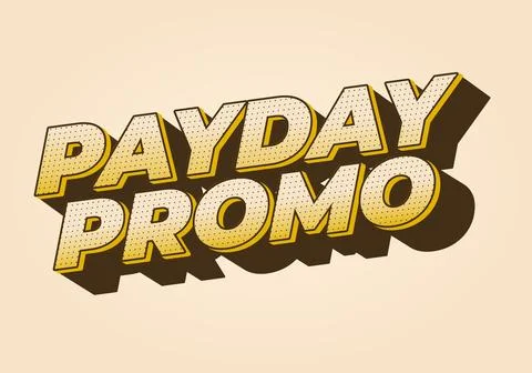 Promo day, text effect in 3 dimensions style with modern colors, good for ads Stock Illustration