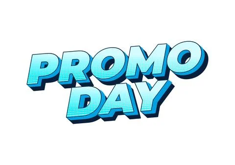 Promo day. Text effect in 3D style with good colors 스톡 일러스트