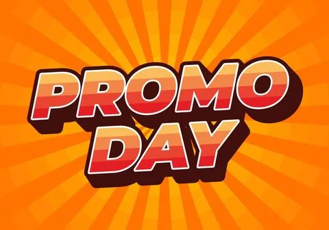 Promo day. Text effect in 3D style with good colors Stock Illustration