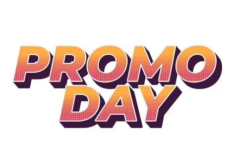 Promo day. Text effect in 3D style with good colors Stock-Illustration