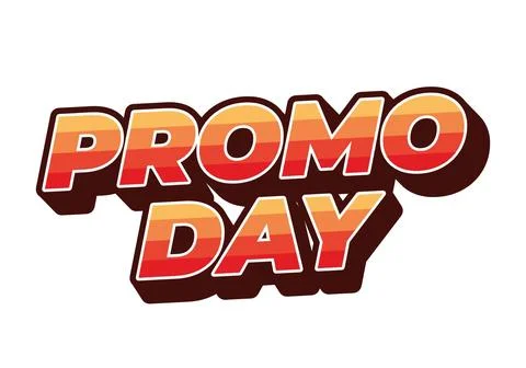 Promo day. Text effect in 3D style with good colors Stock Illustration