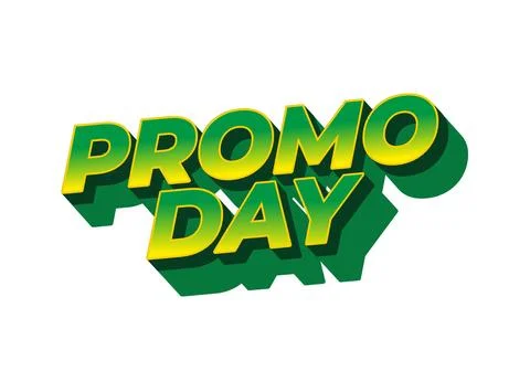 Promo day. Text effect in 3D style with good colors Stock Illustration