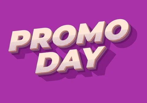 Promo day. Text effect in 3D style with good colors 스톡 일러스트