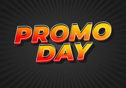 Promo day. Text effect in 3D style with good colors Stock Illustration