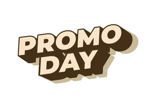 Promo day. Text effect in 3D style with good colors Stock-Illustration