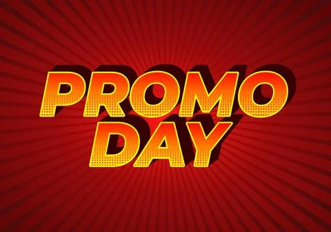 Promo day. Text effect in 3D style with good colors Stock Illustration