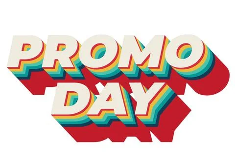 Promo day. Text effect in 3D style with good colors Stock-Illustration