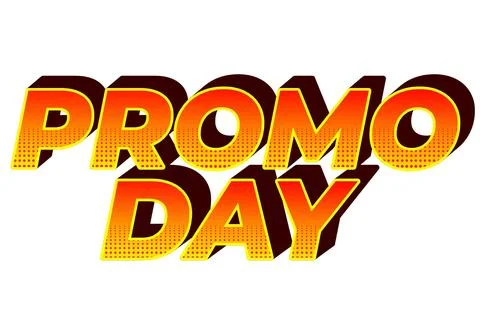 Promo day. Text effect in 3D style with good colors 스톡 일러스트