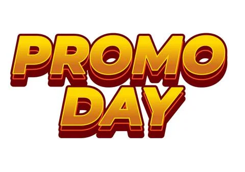 Promo day. Text effect in 3D style with good colors 스톡 일러스트