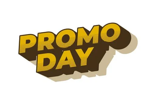 Promo day. Text effect in 3D style with good colors Stock Illustration