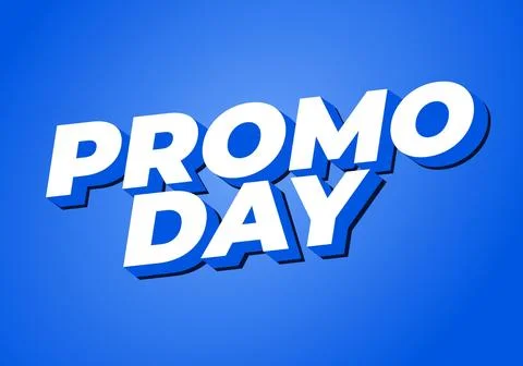 Promo day. Text effect in 3D style with good colors Stock Illustration