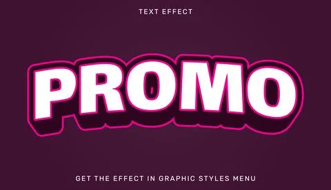 Promo editable text effect in 3d style Stock Illustration