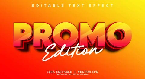 Promo edition vector text effect with modern style design Stock Illustration