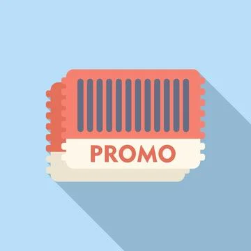 Promo event certificate icon flat vector. Package elegant bargain Illustrazione stock