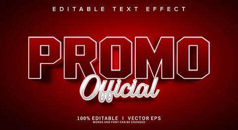 Promo official 3d vector text effect with modern style design Stock Illustration
