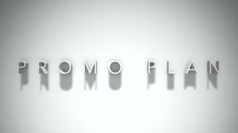 Promo plan 3D title animation with shadows on a white background Stock Footage 297669274