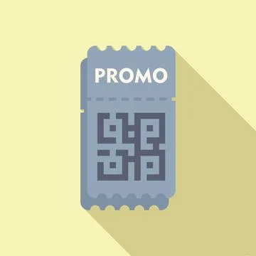 Promo qr code icon flat vector. Package rebate social Stock-Illustration