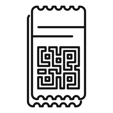 Promo qr code icon outline vector. Package rebate social Illustrazione stock