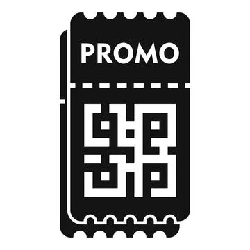 Promo qr code icon simple vector. Package rebate social Stock Illustration