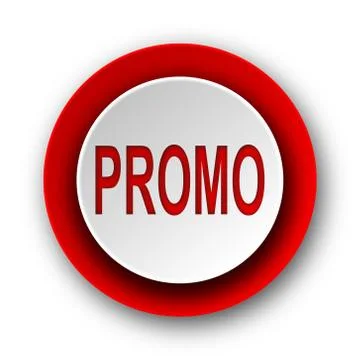 Promo red modern web icon on white background. Stock-Illustration