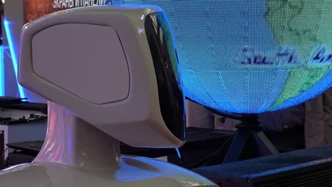 Promo robot on the exhibition Stock Footage 81012717