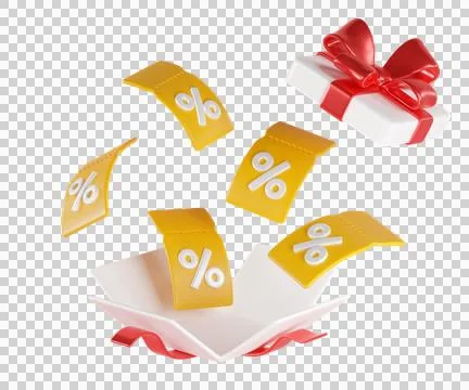Promo scene with a red gift box Stock Illustration