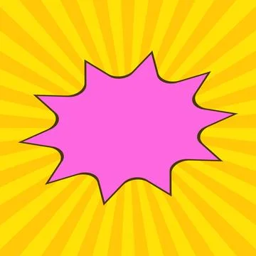 Promo Templete, Yellow comics Background, Comic Bubble in Pop, orange sunsh.. Stock Illustration