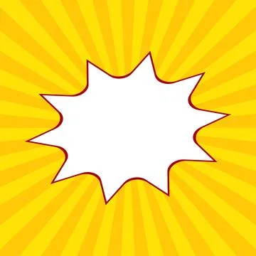 Promo Templete, Yellow comics Background, Comic Bubble in Pop, orange sunsh.. Stock Illustration