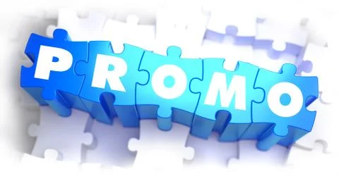 Promo - Text on Blue Puzzles Stock Illustration