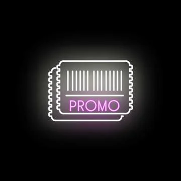 Promo ticket icon showing barcode and special offer Stock Illustration