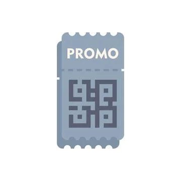 Promo ticket with qr code for discount shopping or event entry Stock Illustration