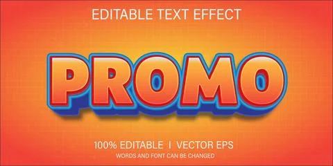 Promo vector text effect with modern style design Stock Illustration