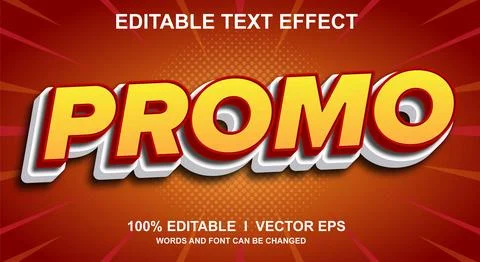 Promo vector text effect with modern style design Stock Illustration