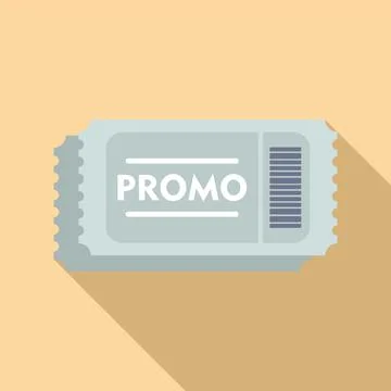 Promo voucher icon flat vector. Promotion tag sale Illustrazione stock