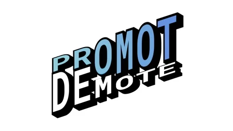 PROMOT vs DEMOTE, 3D Text Animation in Isometric View with Opposite Word Motion Stock Footage 314263825