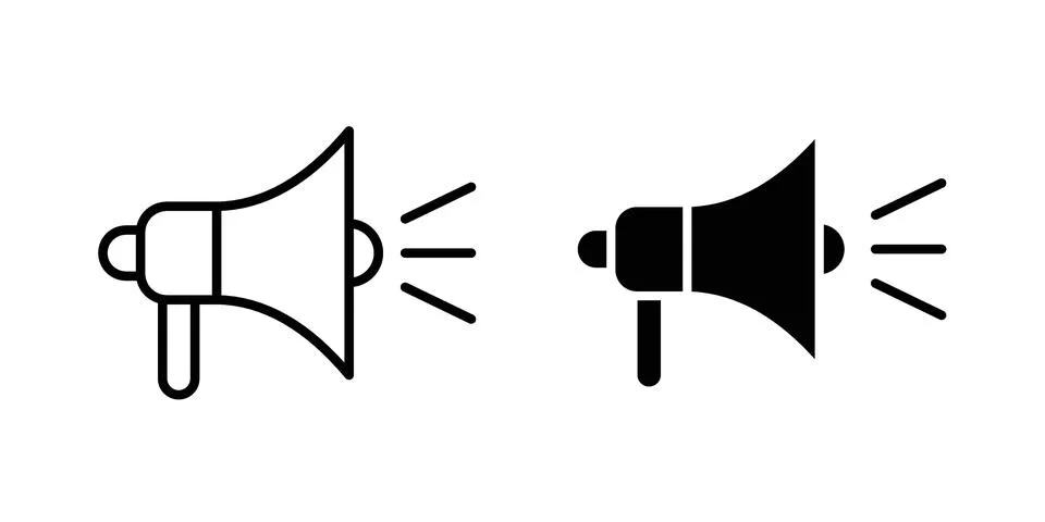 Promote icon vector concepts, line and silhouette style Stock Illustration