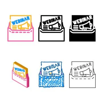 Promote webinar range color icon vector Stock Illustration
