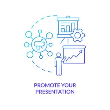 Promote your presentation blue gradient concept icon Stock Illustration