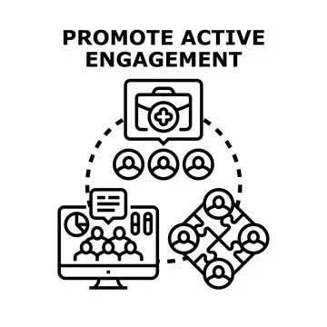 Promoting active engagement building a collaborative team Stock Illustration
