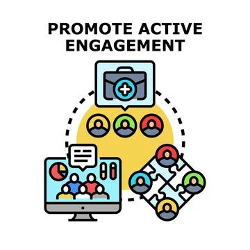 Promoting active engagement building a collaborative team Ilustración de archivo