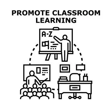 Promoting classroom learning and academic development Stock Illustration