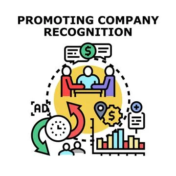 Promoting company recognition business development concept Stock Illustration