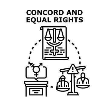 Promoting concord, equality, and human rights concept Stock Illustration