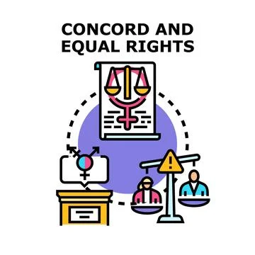 Promoting concord, equality, and human rights concept Stock Illustration