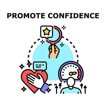 Promoting confidence, self esteem, and personal growth development Stock Illustration