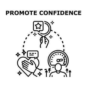 Promoting confidence, self esteem, and personal growth development Stock Illustration