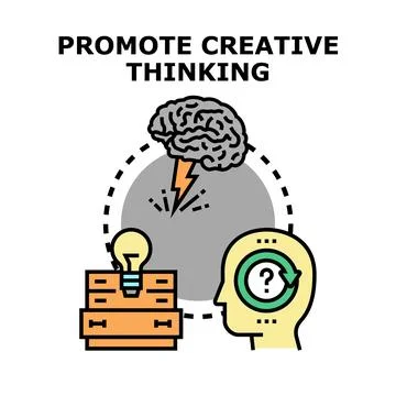 Promoting creative thinking and innovative idea generation process Stock Illustration